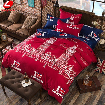 Eiffel Tower Bedding Set 4pcs Duvet Cover Set Pairs Bed Set London