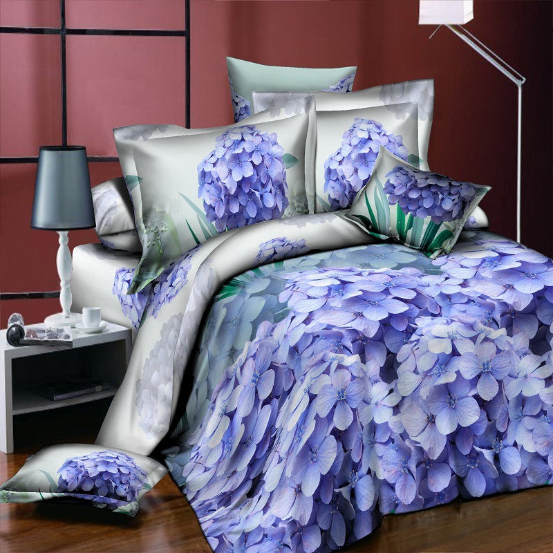 Hot Sale Butterfly Blue Rose Romantic 3d Bedding Sets Duvet Cover
