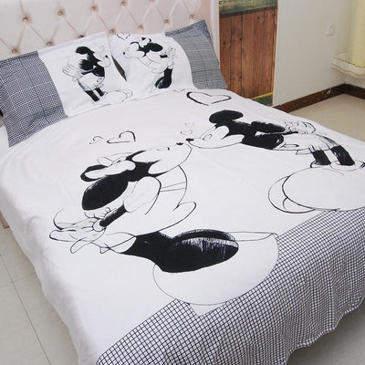 Mickey Mouse Bedding Sets Queen King Size Cartoon Black White