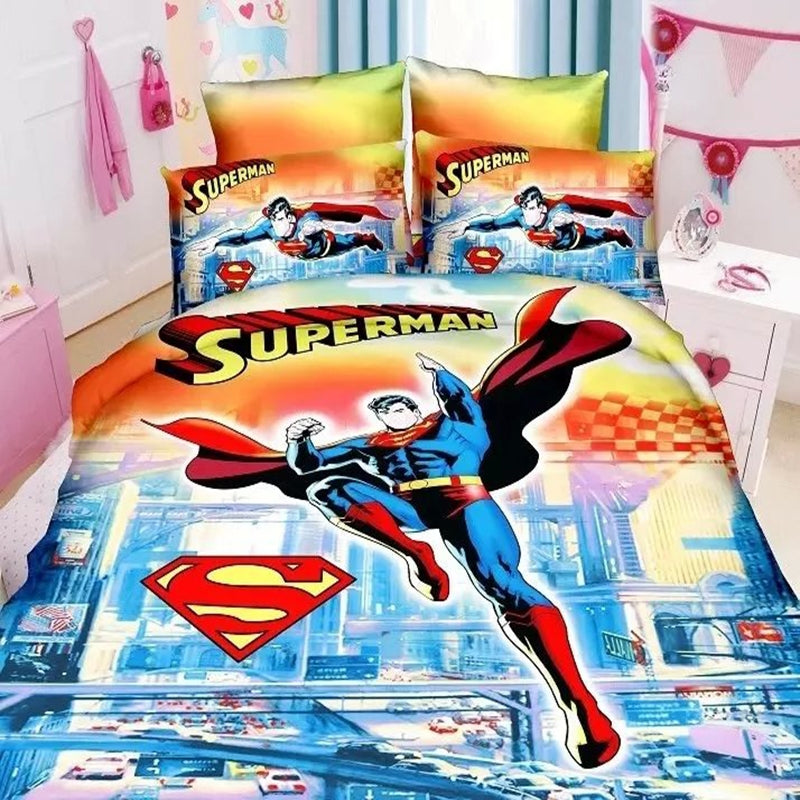 Superman Cartoon Bedding Set Printing Cama Minions Bedclothes