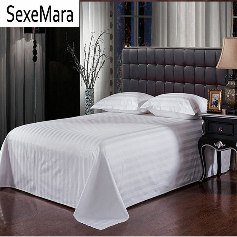 White Streak Hotel Bedding Sets Queen King 4pcs Bed Set Solid