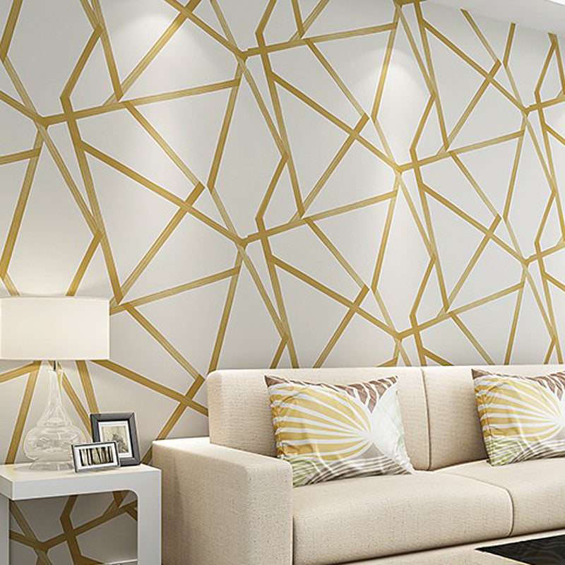 Whitetealbeigegold Geometric Wallpaper Modern Glitter Metallic Wall Paper Luxury For Bedroom Living Room Large Triangle Roll