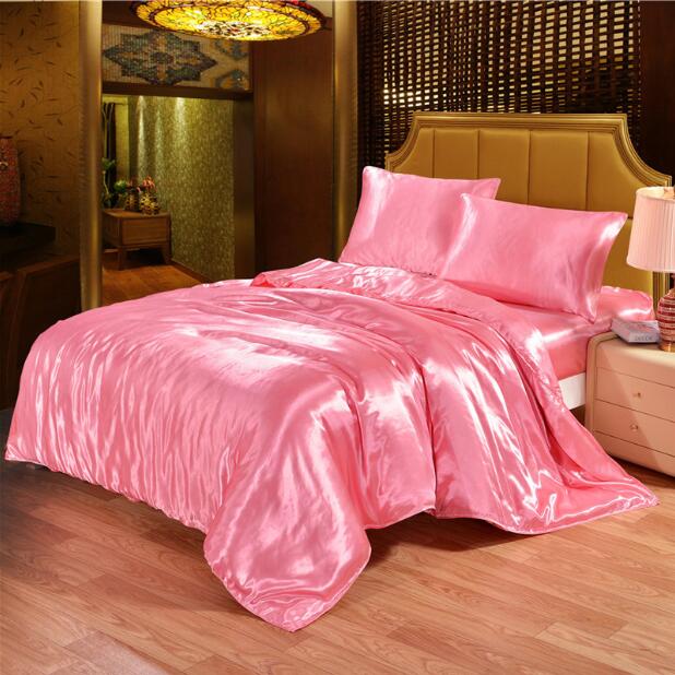 Write Black Bedding Sets King Double Size Satin Silk Summer Used