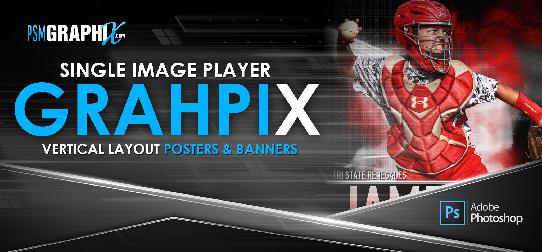 Player Banners & Posters Vertical Photoshop Templates With Sports Banner Templates
