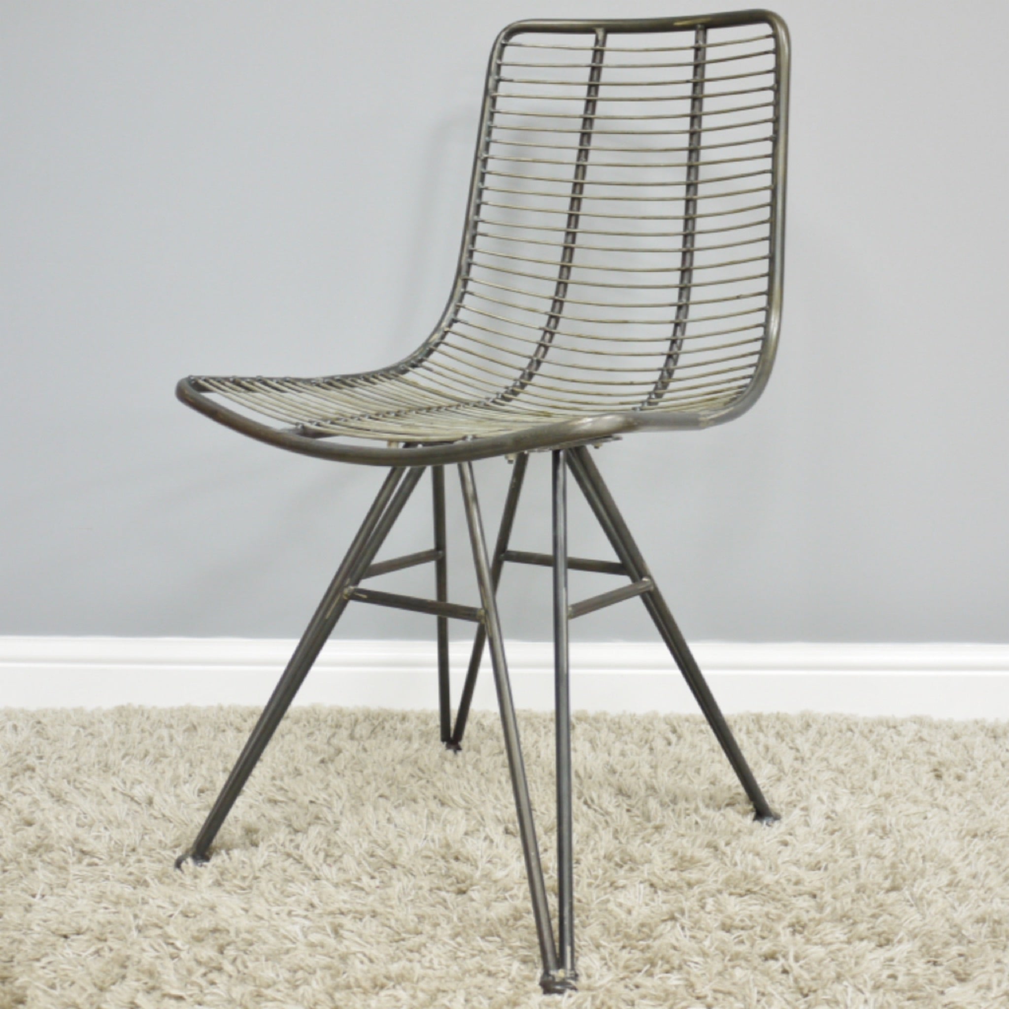 metal designer style wire dining chair