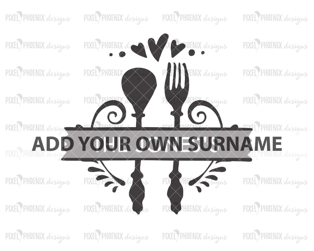 Download Kitchen Split Monogram Svg Cut File Pixel Phoenix