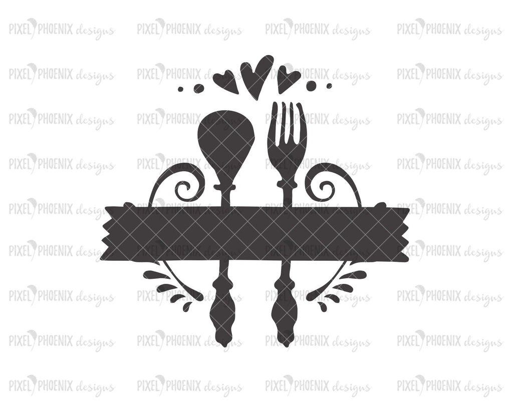 Download Kitchen Split Monogram Svg Cut File Pixel Phoenix