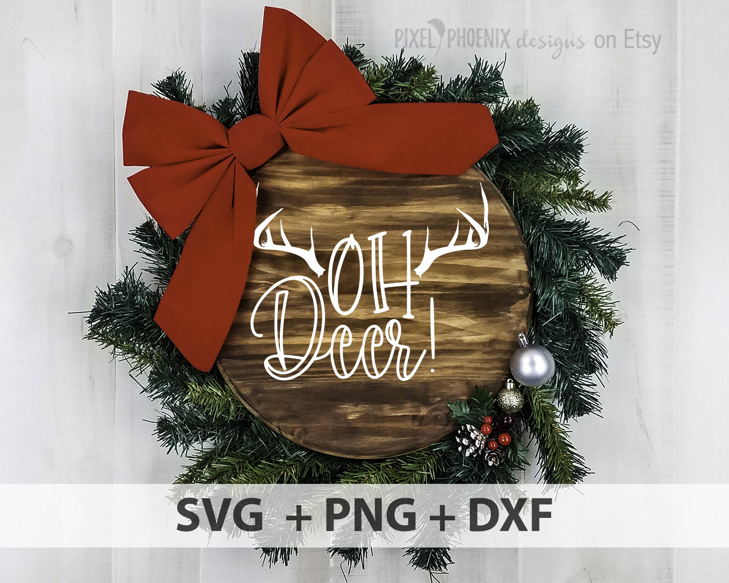 Oh Deer Svg Cut File Christmas Svg Pixel Phoenix