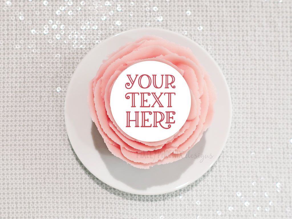 Pink Cupcake Mockup, Cupcake Topper Mockup - Pixel Phoenix