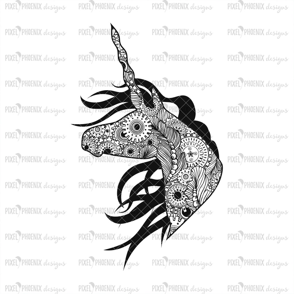 Download Unicorn Steampunk Svg Unicorn Mandala Pixel Phoenix