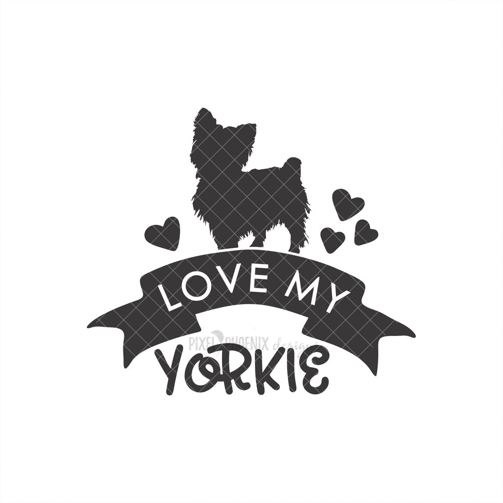 Download Love My Yorkie Yorkshire Terrier Svg Cut File Pixel Phoenix