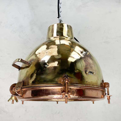 Vintage industrial copper ceiling light for Traditional Home Bar Lighting idea