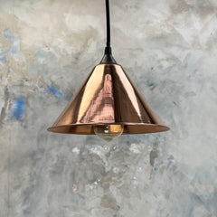 industrial style small conical copper ceiling light good for mood lighting or directional down lighting