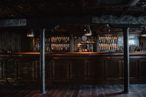 Vintage industrial lighting for a pub