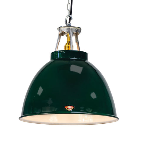 Green enamel factory ceiling light by Thorlux for Garage home bar