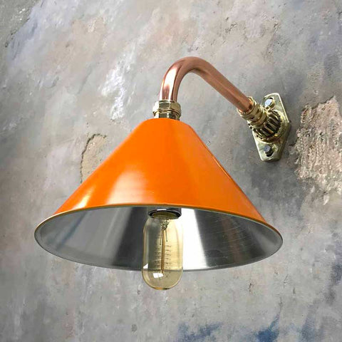 Industrial Style Orange & Copper Wall Lamp for an eclectic style home bar lighting idea
