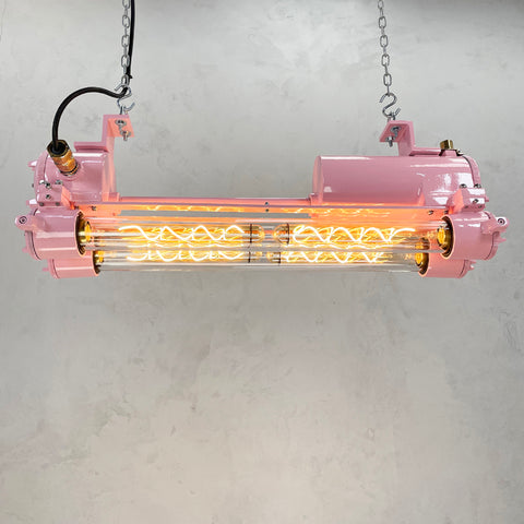 Vintage Industrial Pink Edison LED Ceiling Strip Light