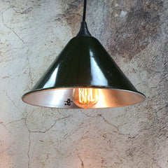 Small industrial style green light shade ceiling light good for mood lighting or directional down lighting