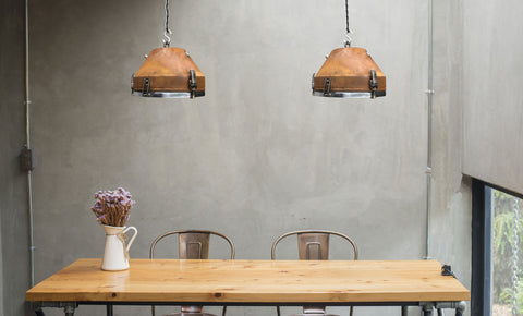 Reclaimed rusted lighting industrial style great for vaulted ceilings