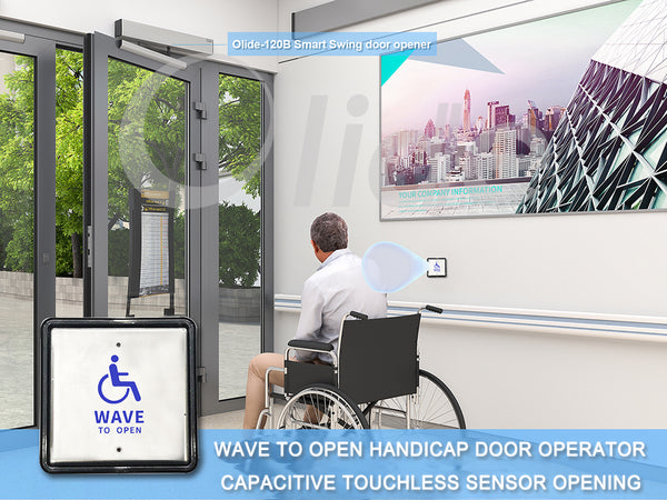 wave to open automatic handicap door with capacitive non-touch switch