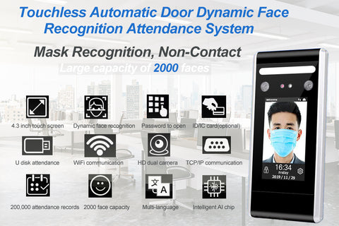 touchless automatic swing door opener with face recognition attendance device
