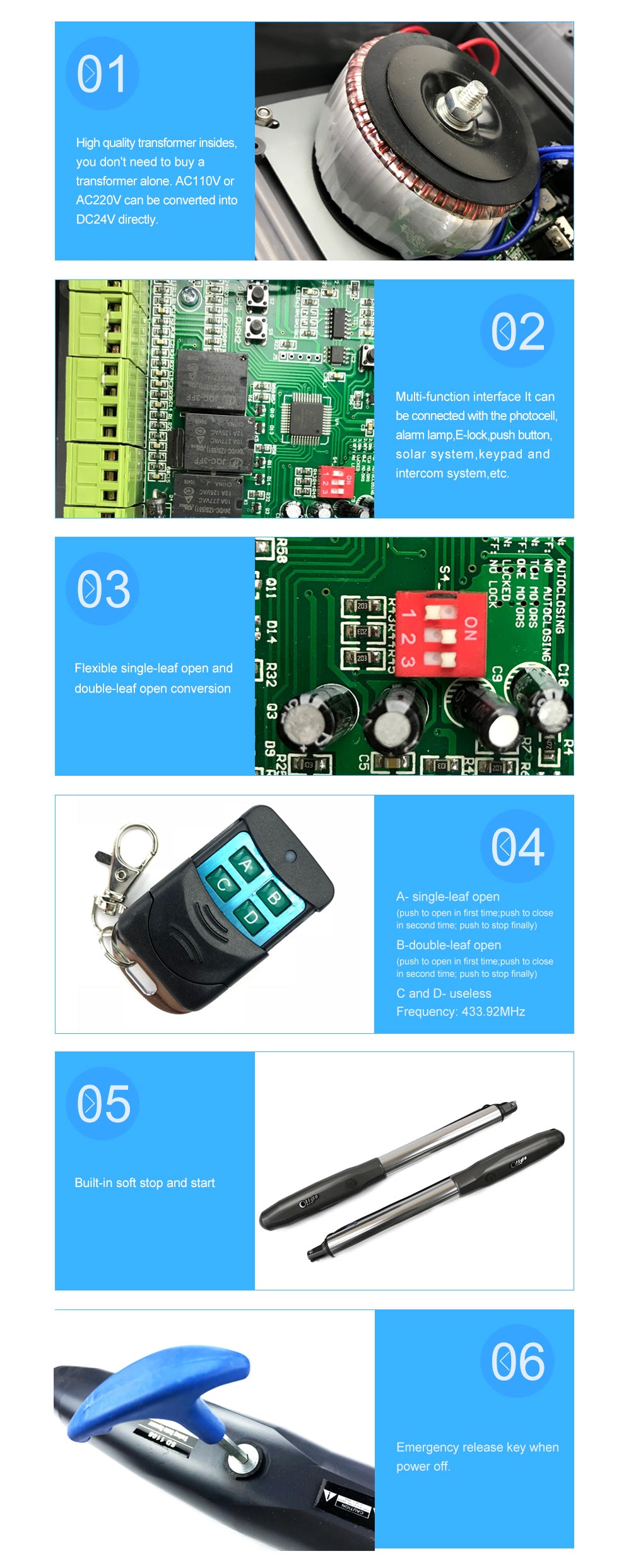 electric swing gate opener for industry/garage