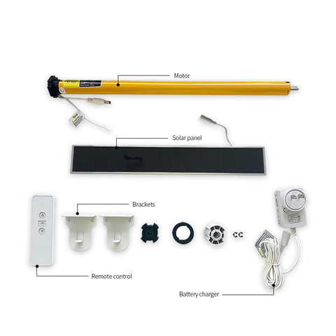 Olidesmart Rechargable Roller Shade Motor With Solar Panel for 25mm Tube