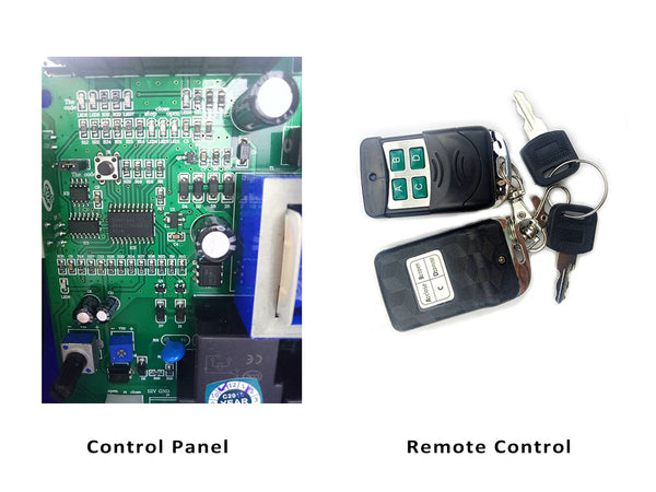 sliding gate opener control panel and remote control