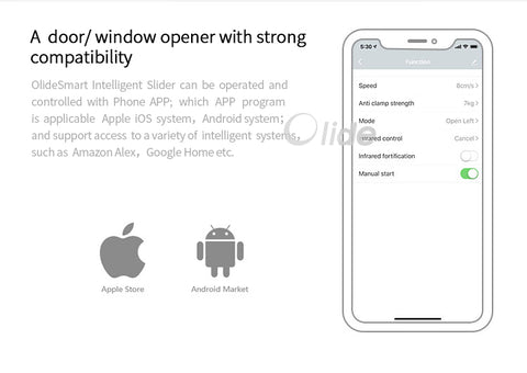 olide smart sliding door opener app control