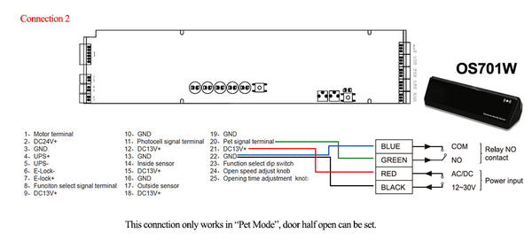 CASA1 with OS701W sensor wiring diagram