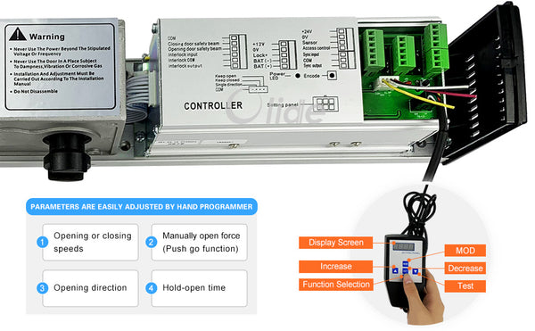 setting parameters with hand programmer