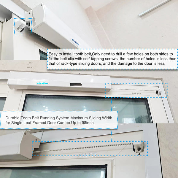 tooth belt residential sliding door opener installation