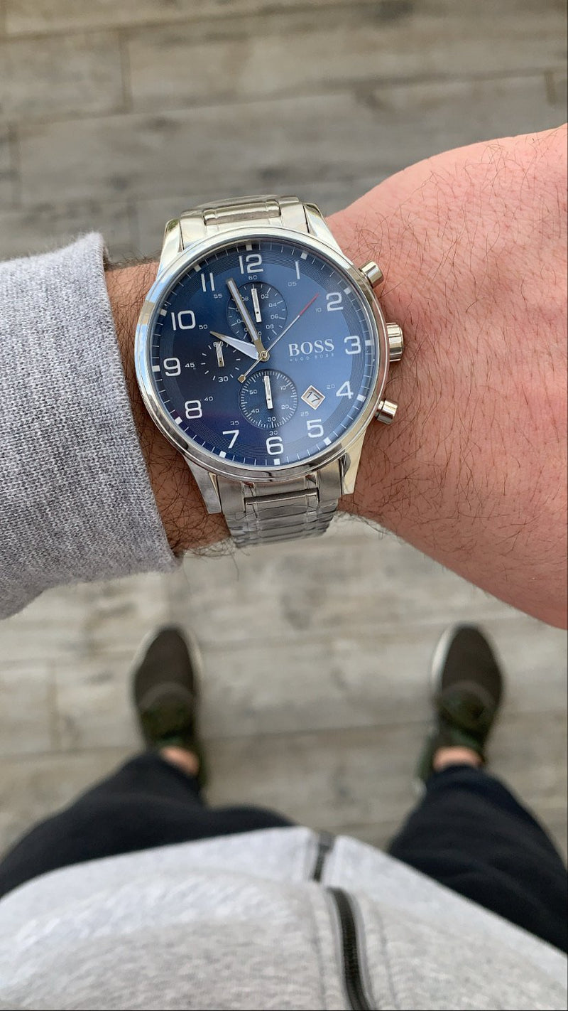 Hugo Boss Aeroliner Chronograph Blue Dial Men's Watch 1513183