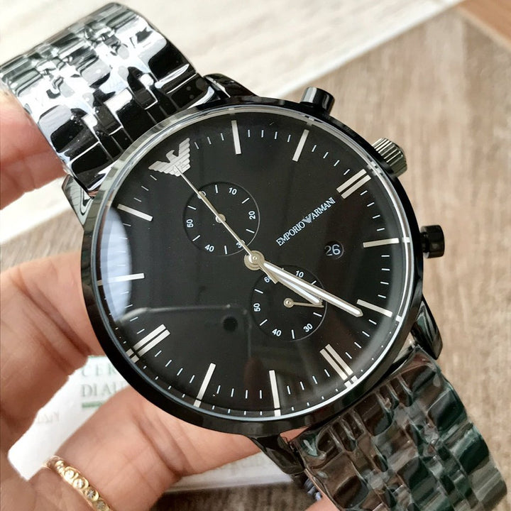 armani chronograph black