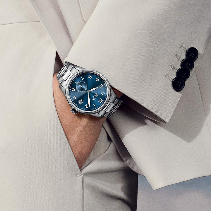 Hugo Boss Blue Dial Stainless Steel Men's Watch 1513707 | Big D
