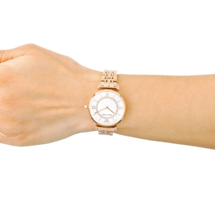 ar1909 armani rose gold ladies watch