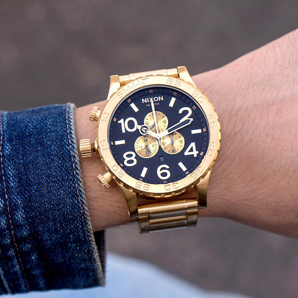 NIXON 腕時計 51-30 A083-510 オールゴールド ブラック - 時計