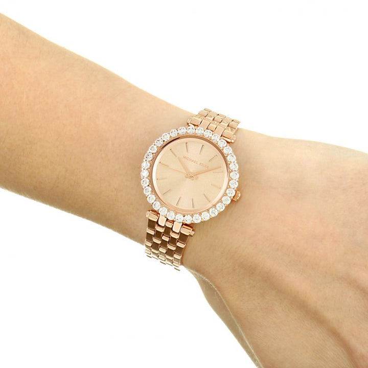 darci pave gold tone watch