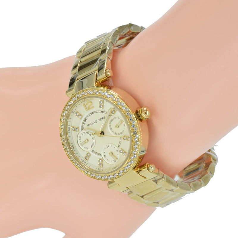 Michael Kors Mini Parker Champagne Glitz Dial Gold Ladies Watch MK6056 –  Big Daddy Watches