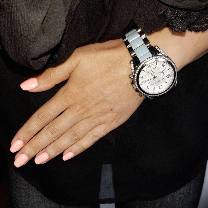 Michael Kors Blair Chrono Silver Chambray Acetate Ladies Watch MK6137 – Big  Daddy Watches