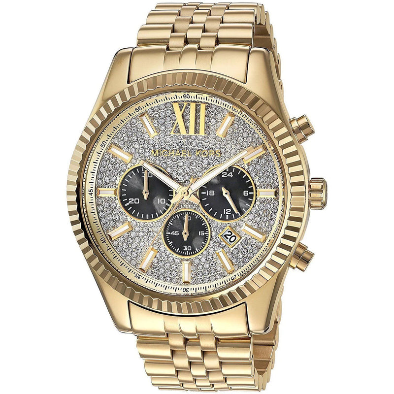 Michael Kors Lexington Chrono Diamond All Gold Men's Watch MK8494 – Big  Daddy Watches