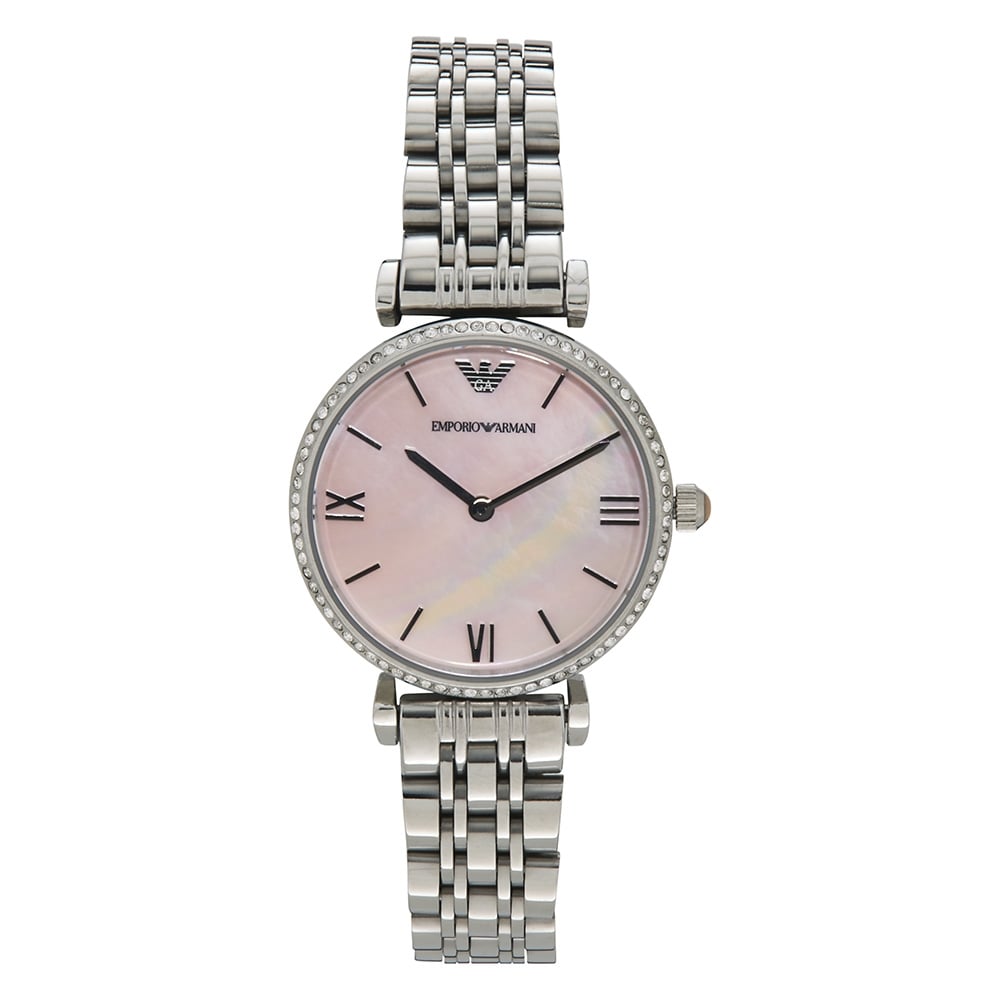 Emporio Armani Pink Mother of Pearl Dial Ladies Watch AR1779 – Big Daddy  Watches