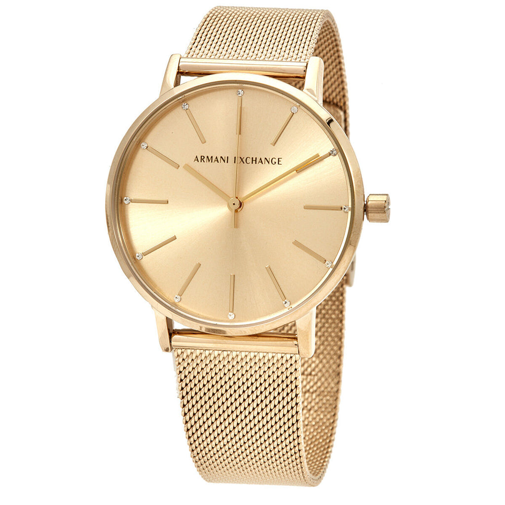 Armani Exchange Quartz Gold Dial Ladies Watch AX5536 – Big Daddy Watches