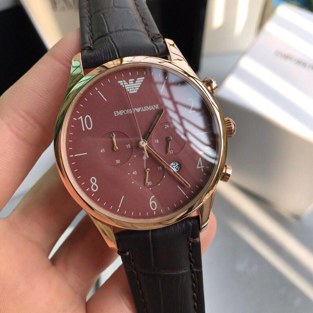 Emporio Armani Classic Chronograph Burgundy Dial Men's Watch AR1890 ...