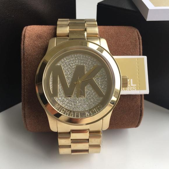 Michael Kors Runway Gold Crystal Pave Dial Bling Watch MK5706 – Big Daddy  Watches