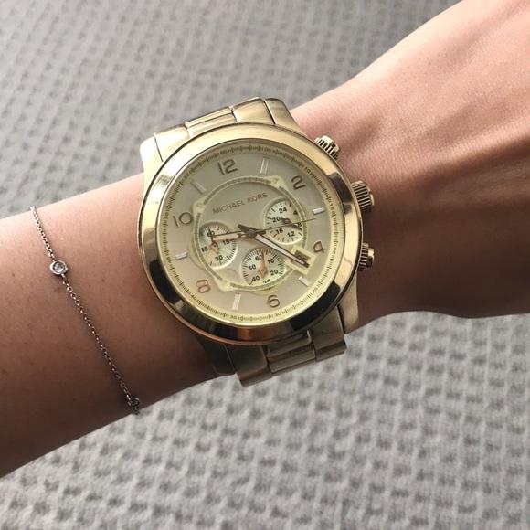 Michael Kors Runway Champagne Gold Watch MK8077 – Big