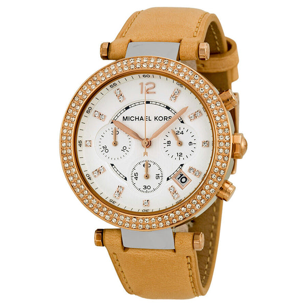 Michael Kors Parker Chronograph Tan Leather Ladies Watch MK5633 – Big Daddy  Watches
