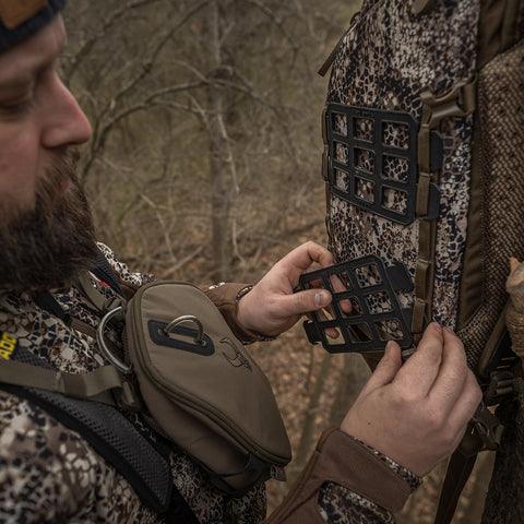 hunter adding grid to Badlands pack