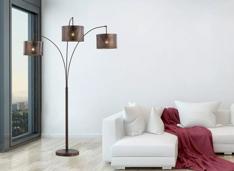 3-light arc floor lamp