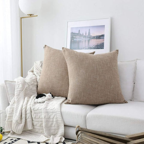 Natural Linen Throw Cushion Pillow